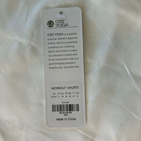 CRZ YOGA White Athletic Shorts High-Waisted Relaxed Fit - Picture 6 of 8